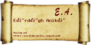 Eördögh Anikó névjegykártya